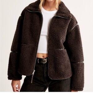 Abercrombie Sherpa Mockneck Full Zip-Up Jacket